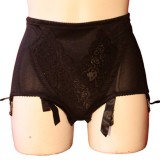 2 en 1 Culotte gainante Porte Jarretelles NOIR