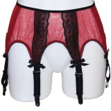 Porte jarretelles 6 rouge en tulle Melle Fred