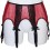 Porte jarretelles 6 rouge tulle Melle Fred